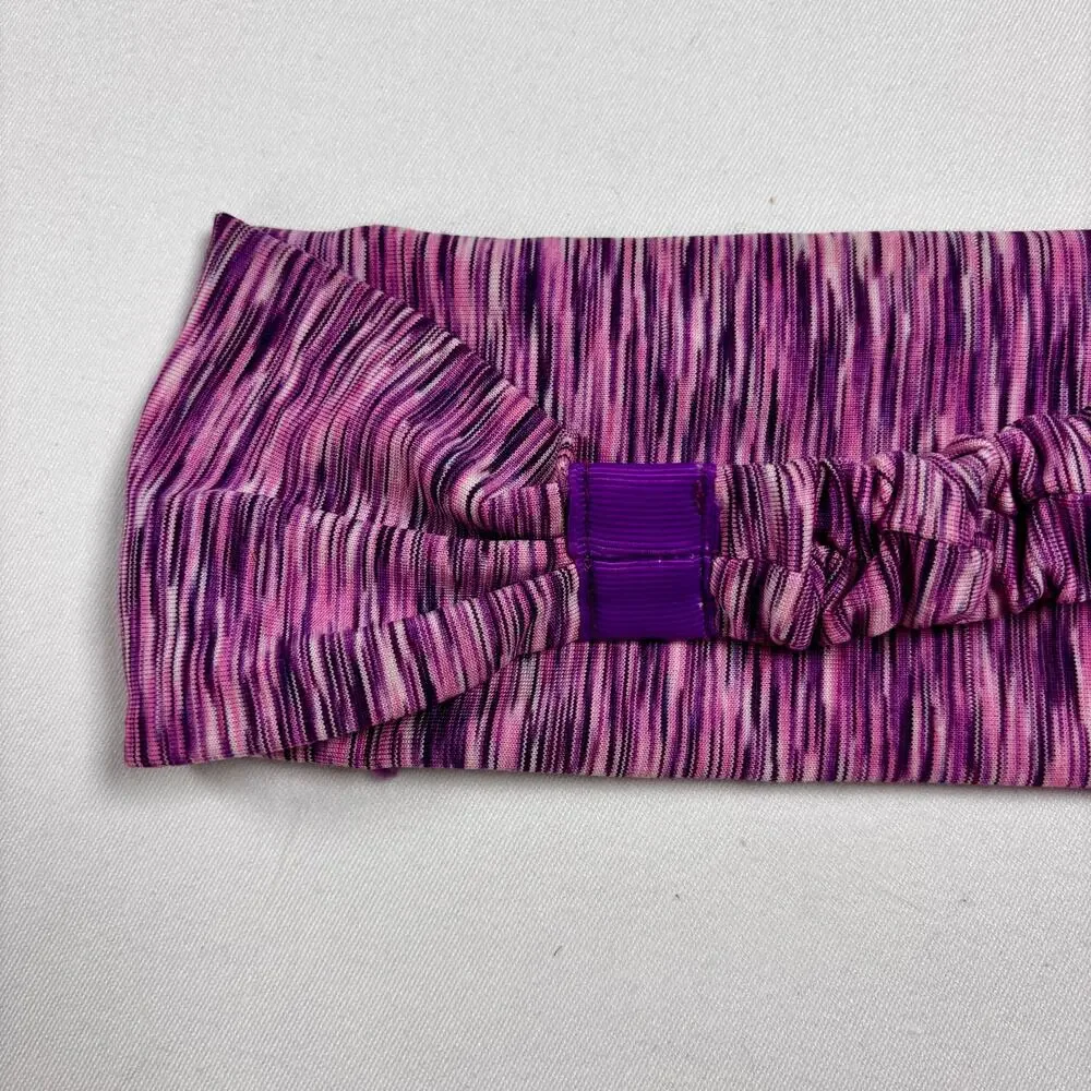 Purple Space Dye Athletic Headband Elastic Workout Yoga Sweatband Hair Wrap